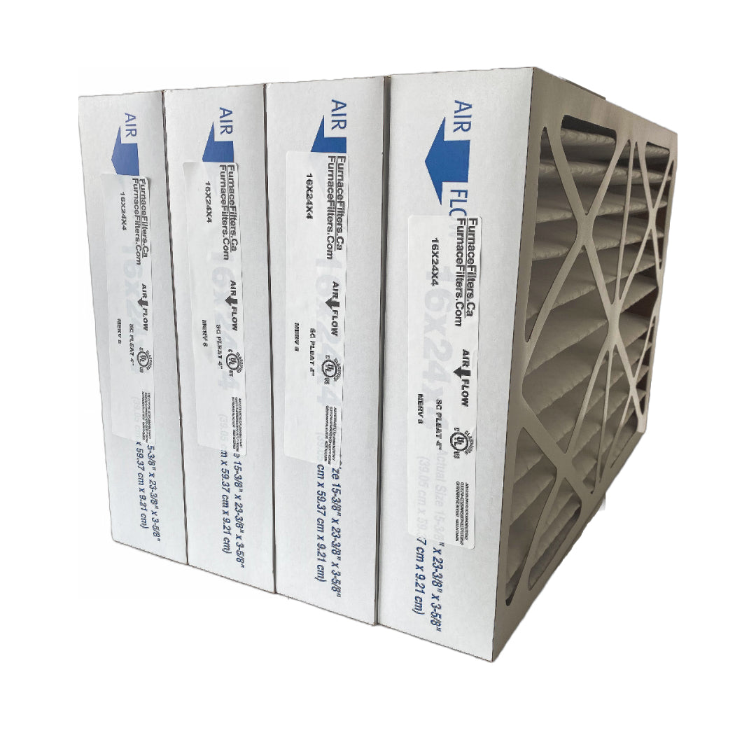 16x24x4 - MERV 8 Furnace Filters. Actual Size 15 3/8