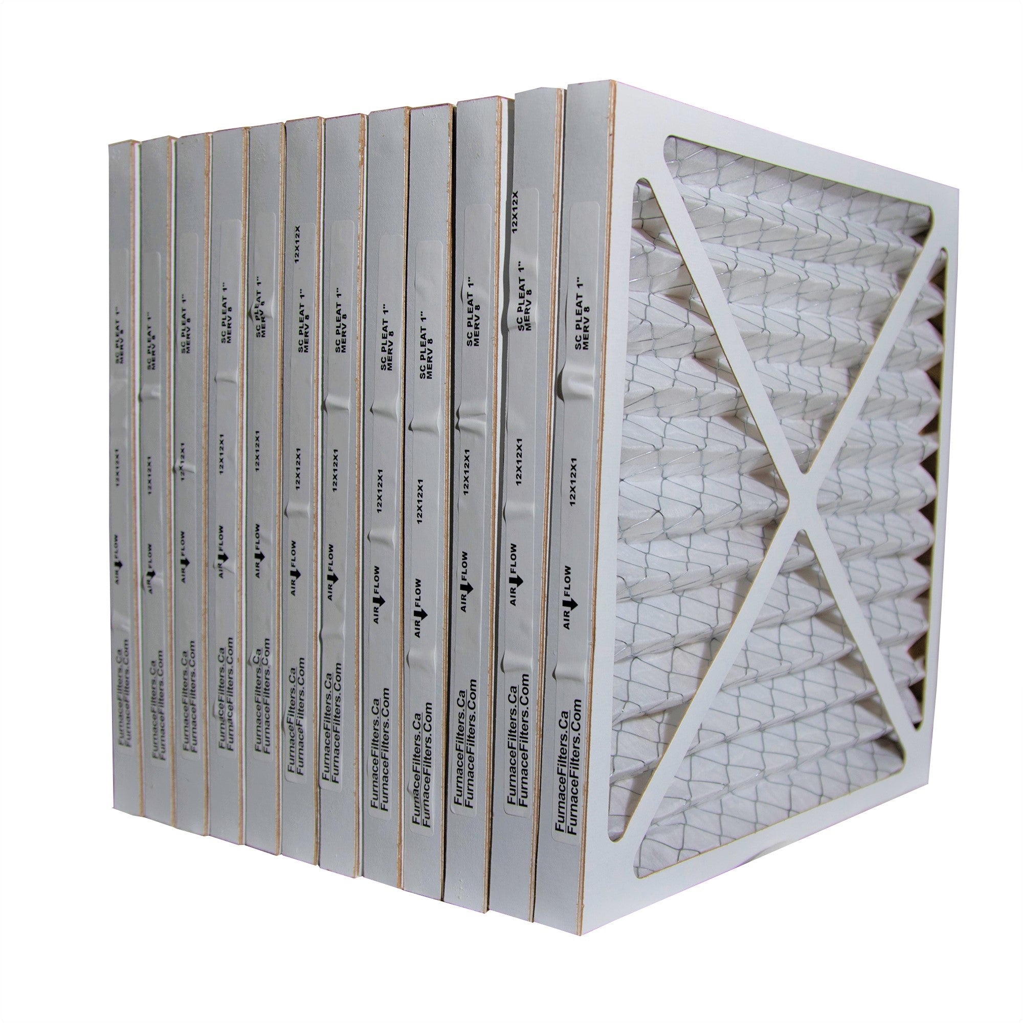 12x12x1 Furnace Filter MERV 8 Pleated Filters. Case of 12
