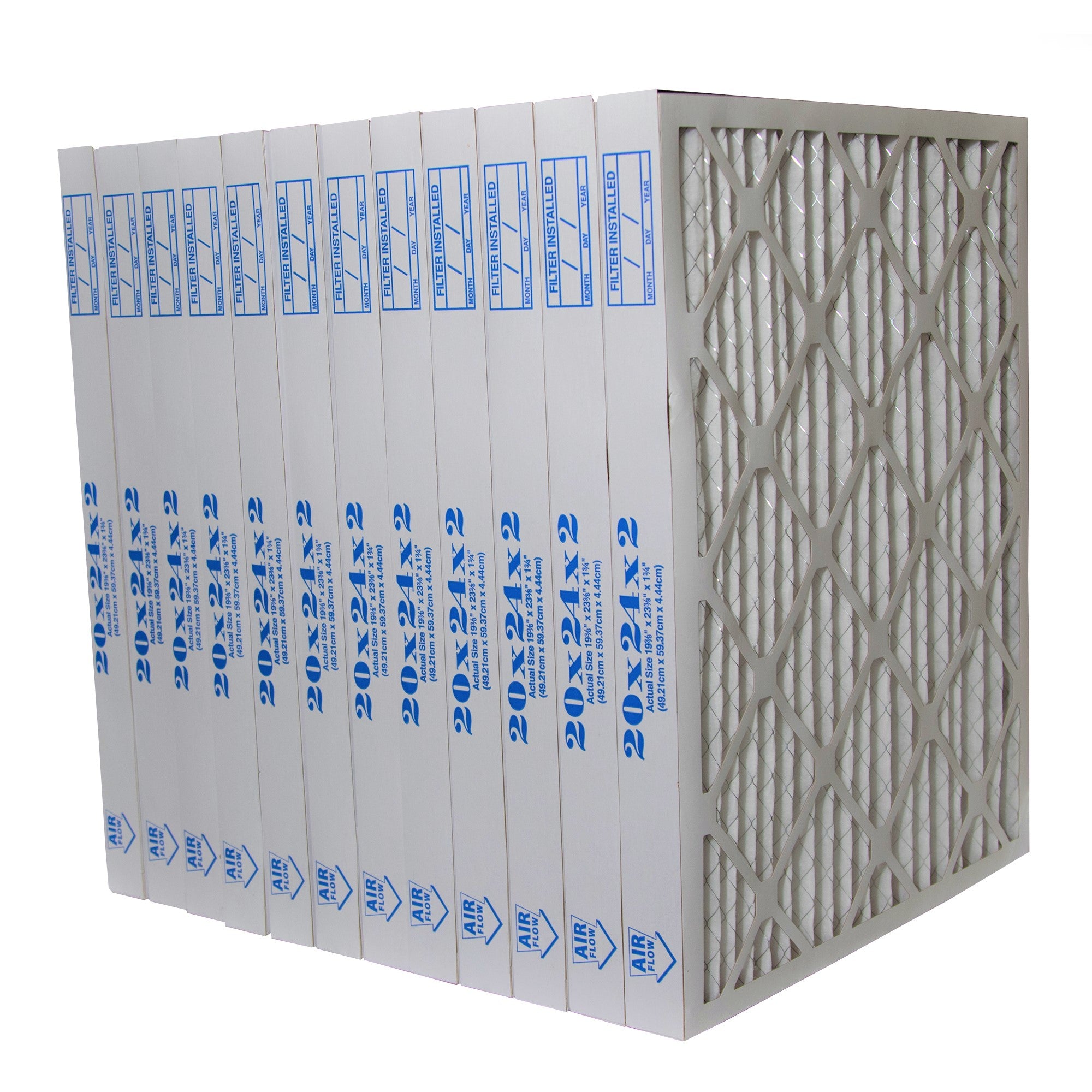 20x24x2 Furnace Filter MERV 8 Pleated Filters. Case of 12