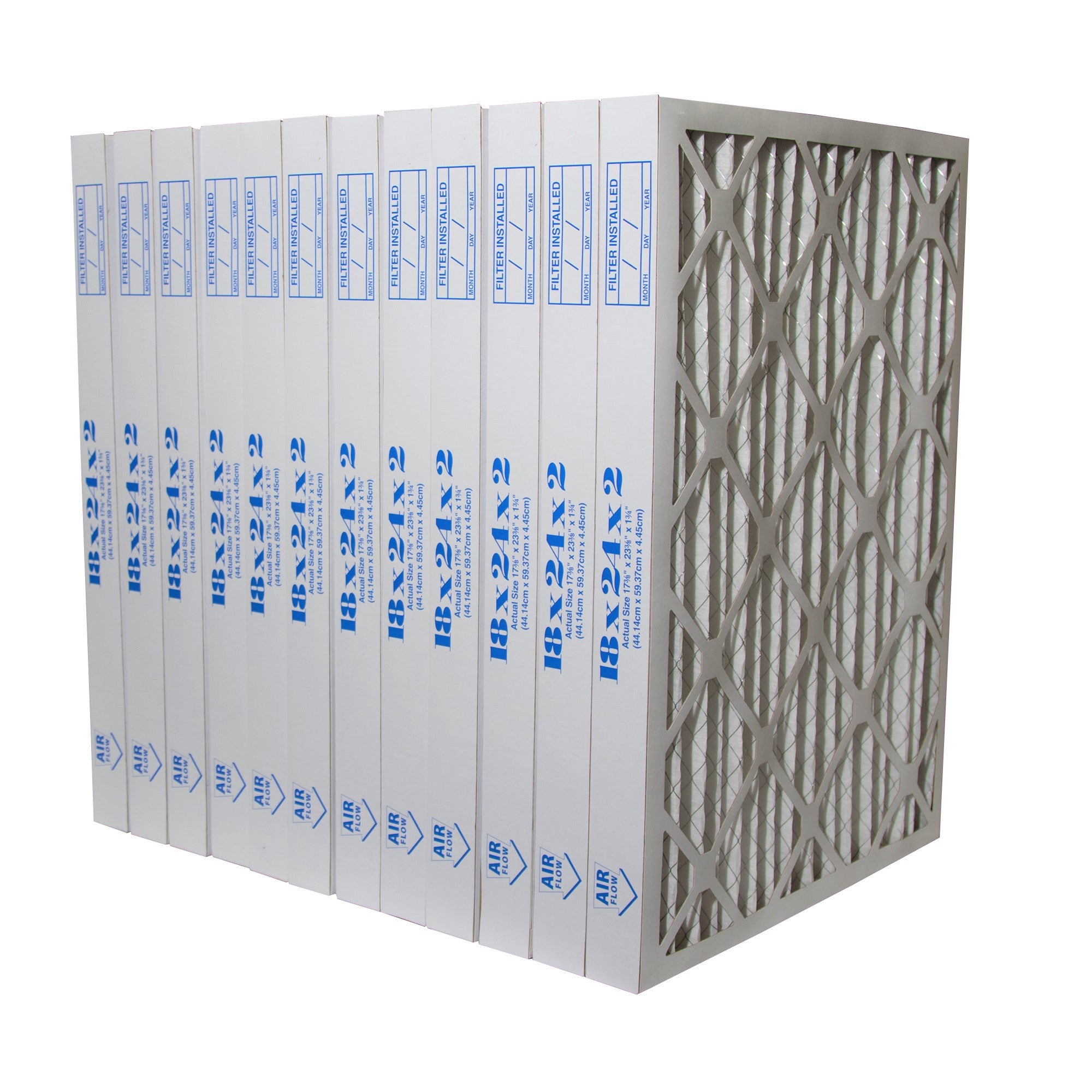 18x24x2 Furnace Filter MERV 8 Pleated Filters. Case of 12