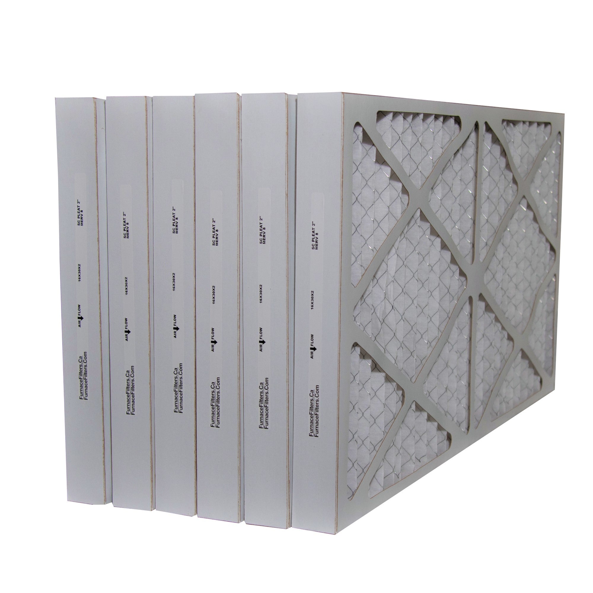 16x30x2 Furnace Filter MERV 8 Custom Sized Pleated Filters. Case of 6