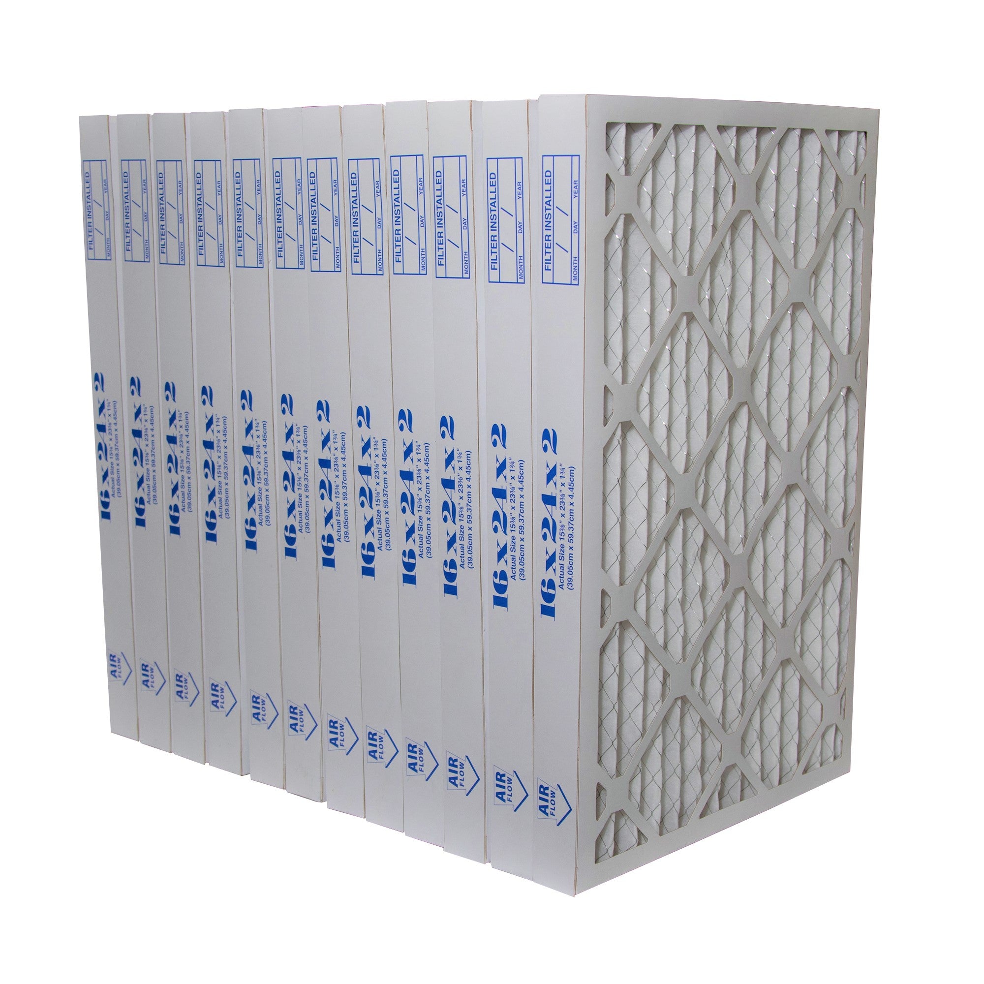 16x24x2 Furnace Filter MERV 8 Pleated Filters. Case of 12
