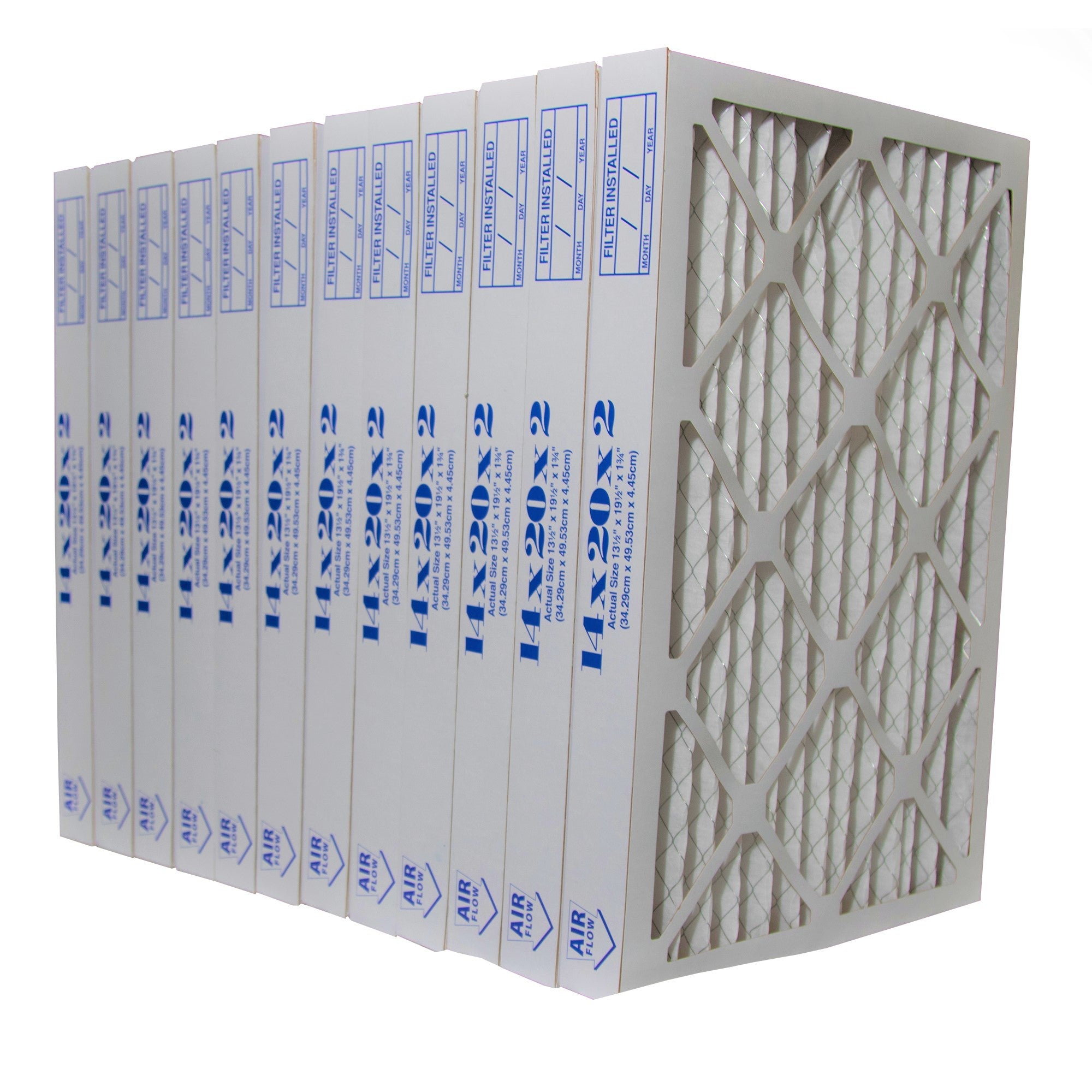 14x20x2 Furnace Filter MERV 8 Pleated Filter. Case of 12