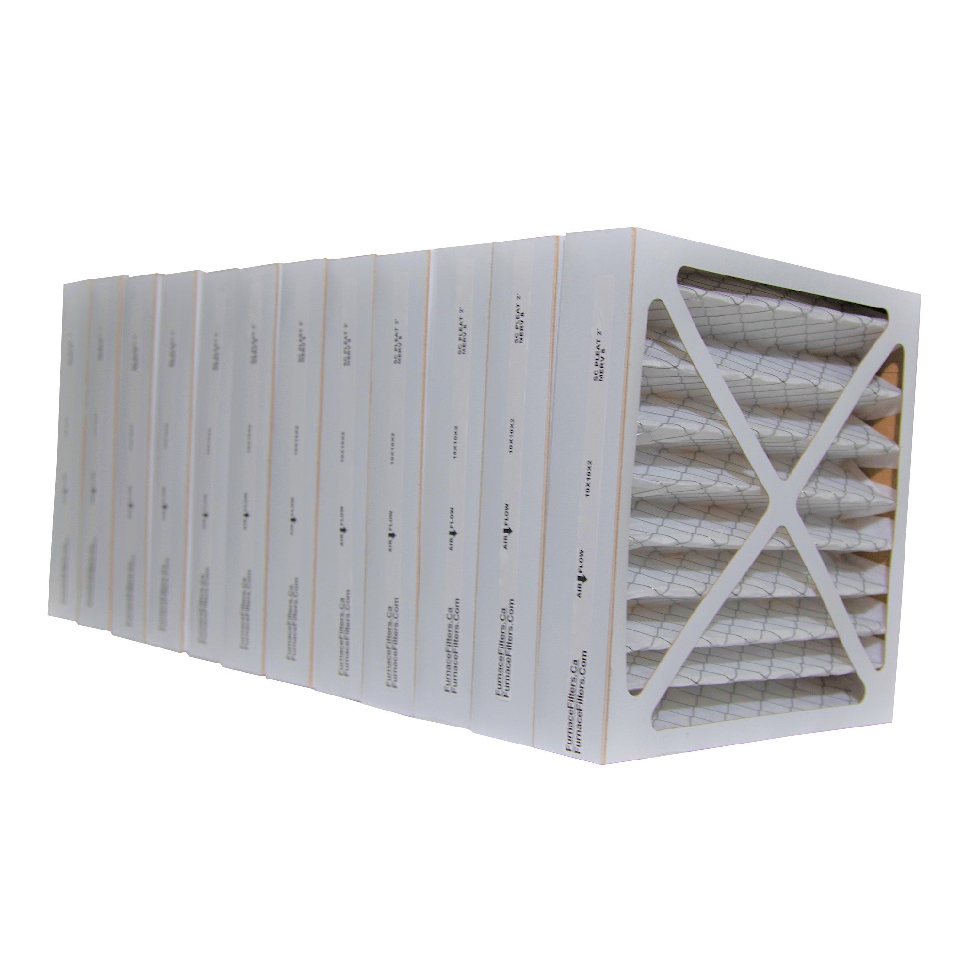 10x10x2 Furnace Filter MERV 8 Pleated Filters. Case of 12