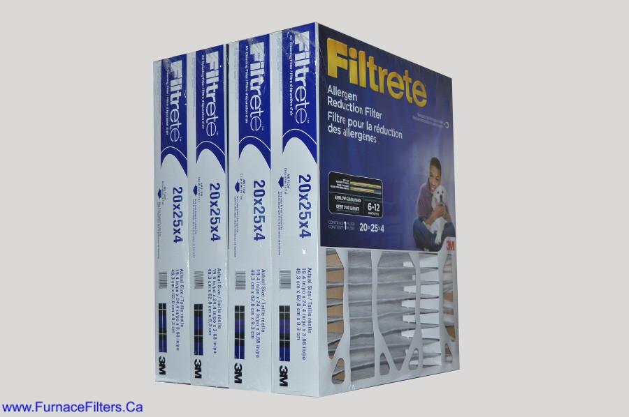 3M Filtrete 20x25x4 Furnace Filter. Case of 4