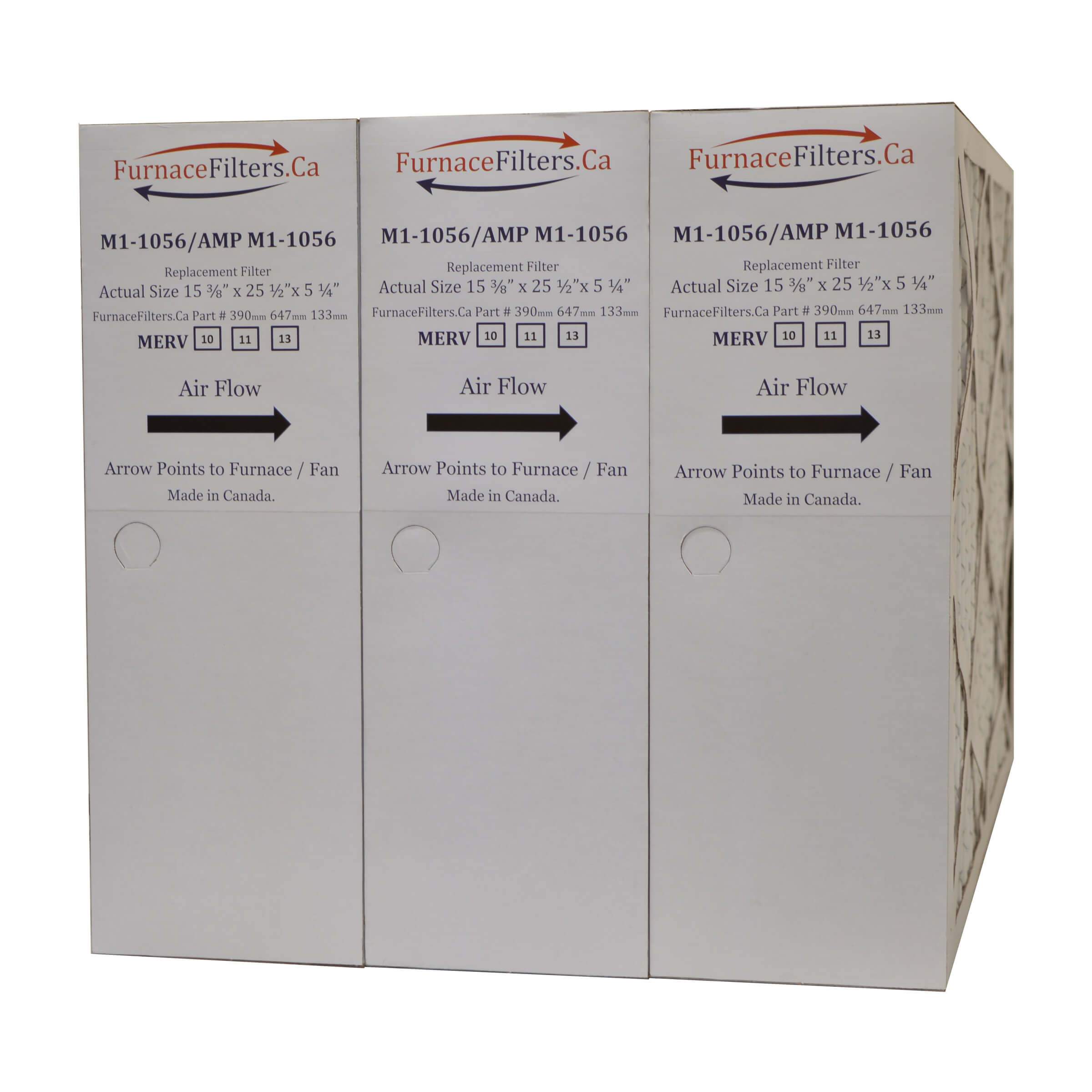M1-1056 MERV 11 Furnace Filter for Model CMF1625, 15 3/8 x 25 1/2 x 5 1/4, Case of 3 by FurnaceFilters.Ca