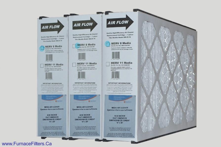 ACM-16X25DE Direct Energy 16x25x5 Replacement Furnace Filter. Skuttle 000-0448-001 MERV 8 Case of 3