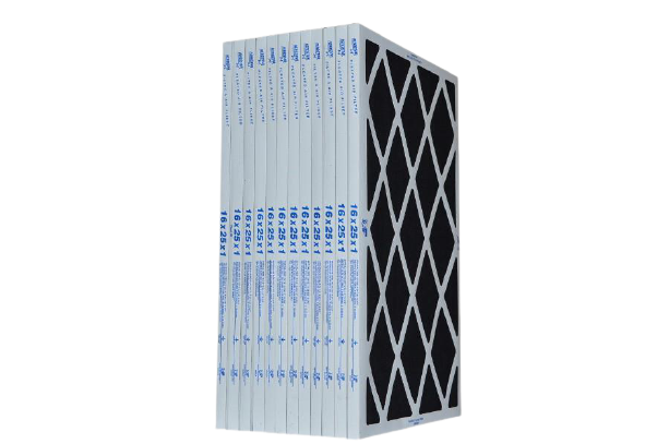 16x25x1 Furnace Filter Pleated Carbon. Case of 12