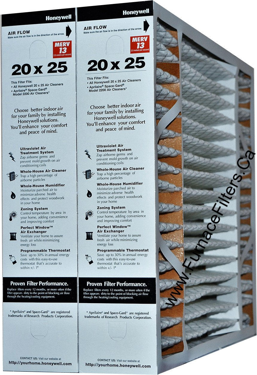 Honeywell 20x25x4 Furnace Filter Model # FC200A1037 MERV 13. Actual Size 19 15/16