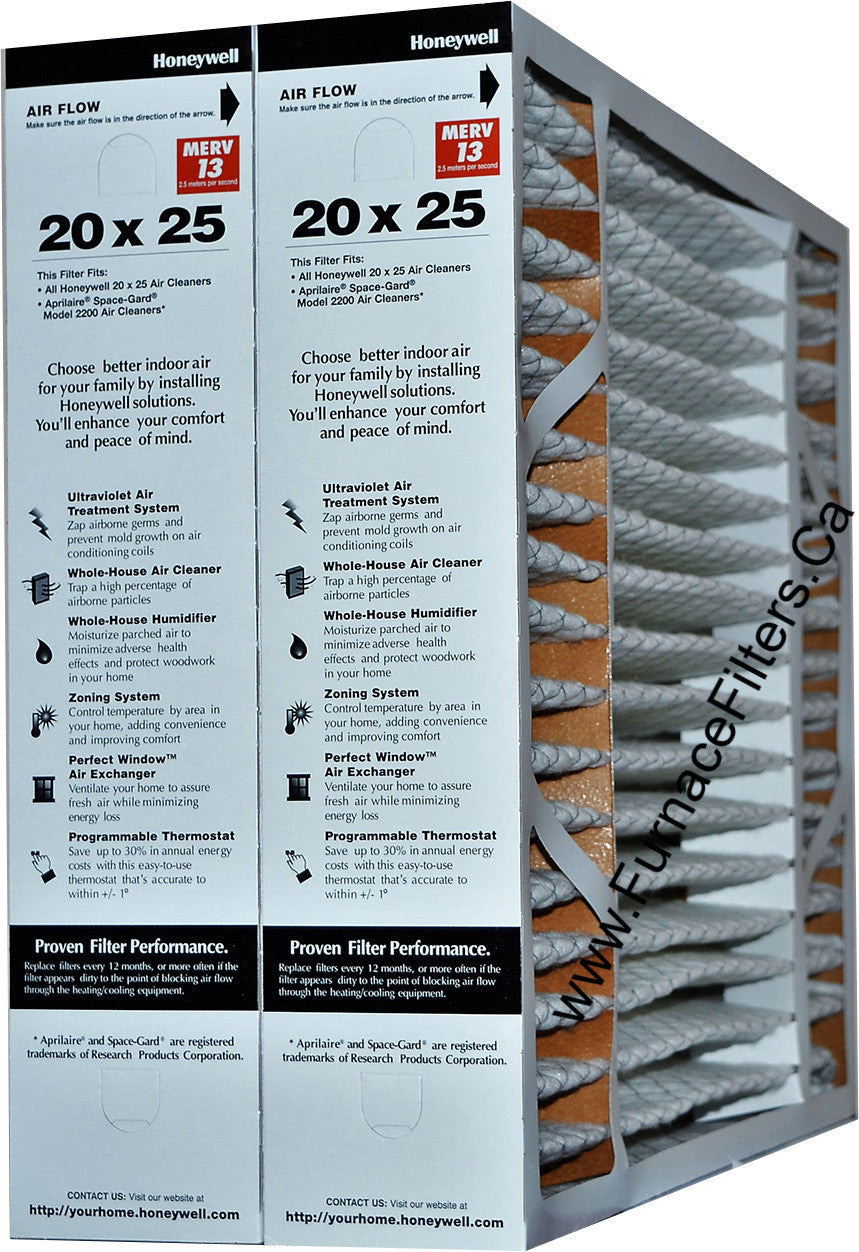Honeywell 20x25x4 Furnace Filter Model # FC200E1037 MERV 13. Actual Size 19 15/16